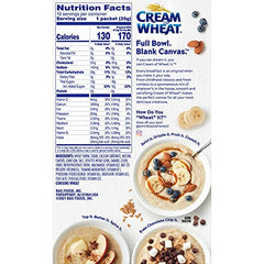 Cream of Wheat instant hot cereal with banana and cream, ready in minutes.