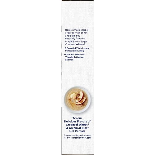 Cream of Wheat maple brown sugar cereal box close-up highlighting real brown sugar.