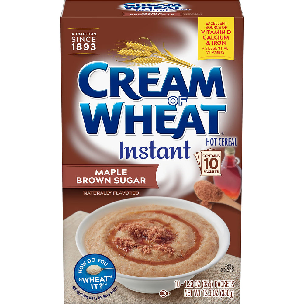 Cream of Wheat maple brown sugar packets for quick, comforting breakfasts.
