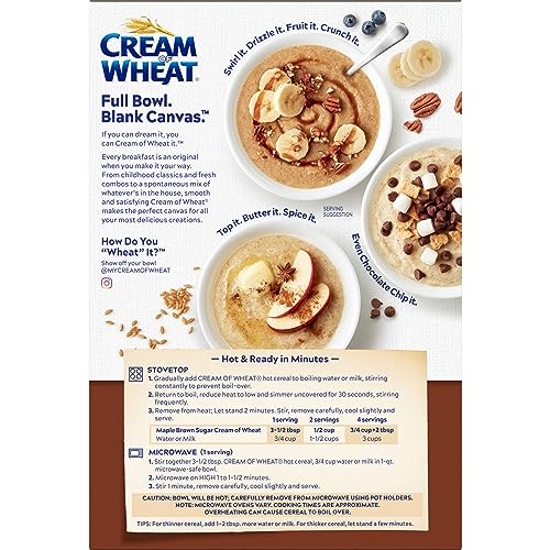 Cream of Wheat maple brown sugar steaming bowl showcases creamy breakfast.