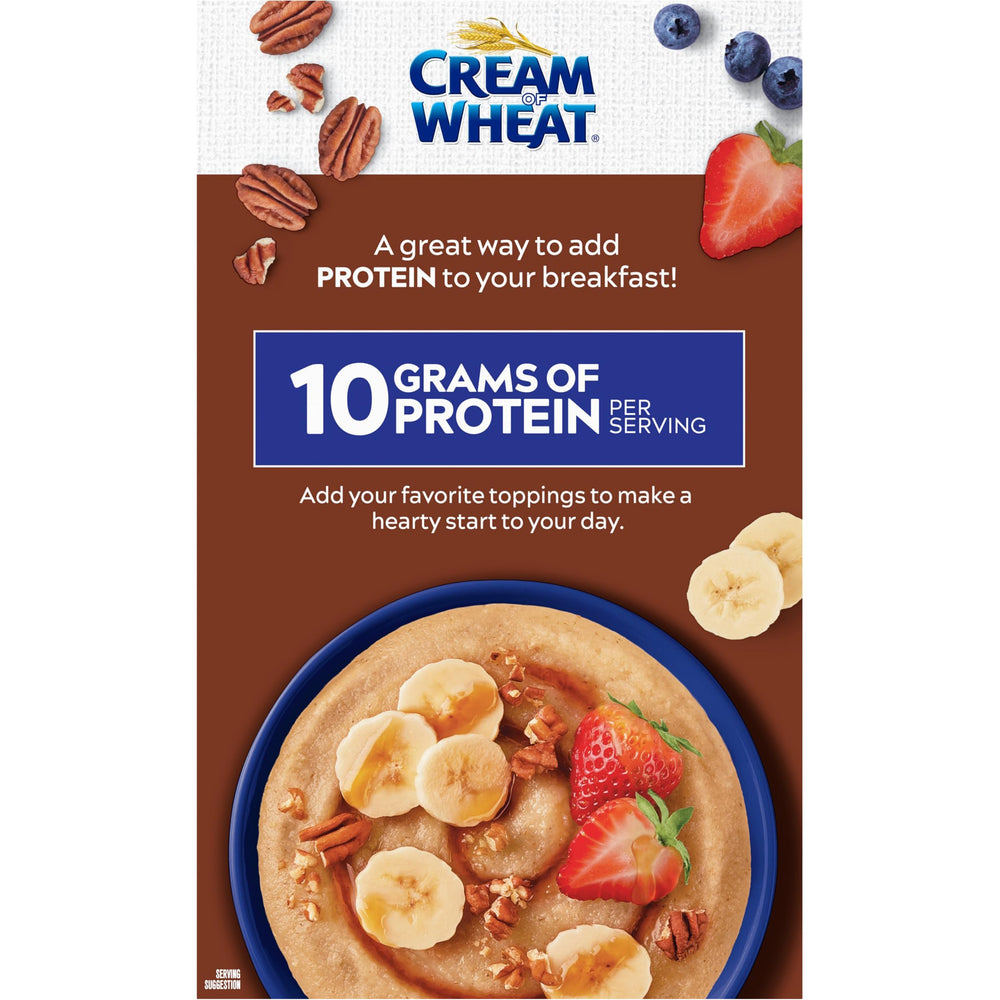 Naturally flavored and kosher Cream of Wheat label on a familiar package.