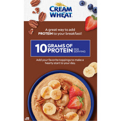 Naturally flavored and kosher Cream of Wheat label on a familiar package.