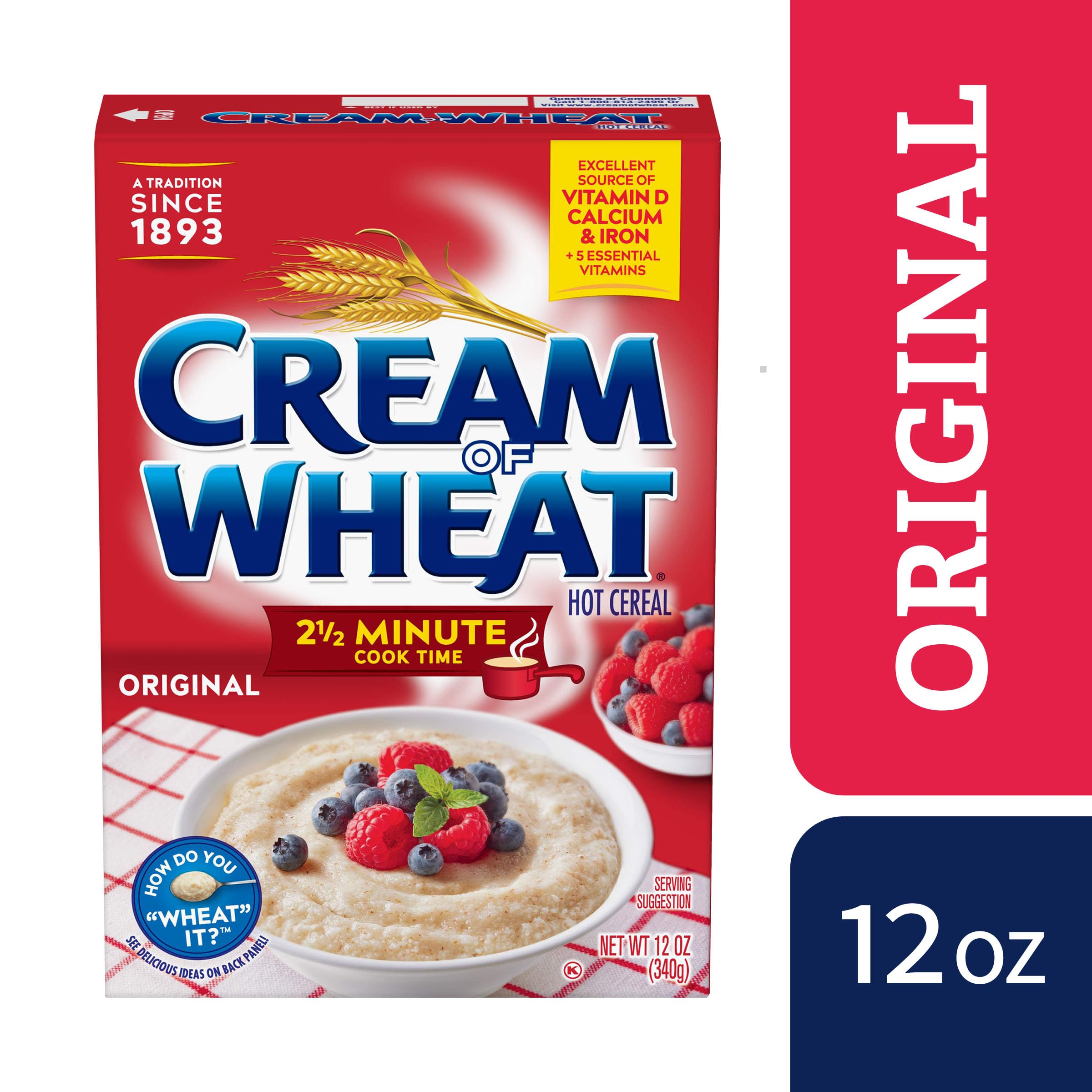 Cream of Wheat original smooth-texture porridge served in a bowl.