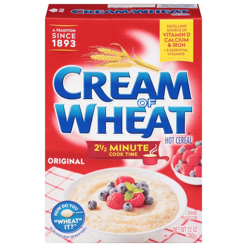 Cream of Wheat original stovetop cereal in steaming bowl for comforting energy.