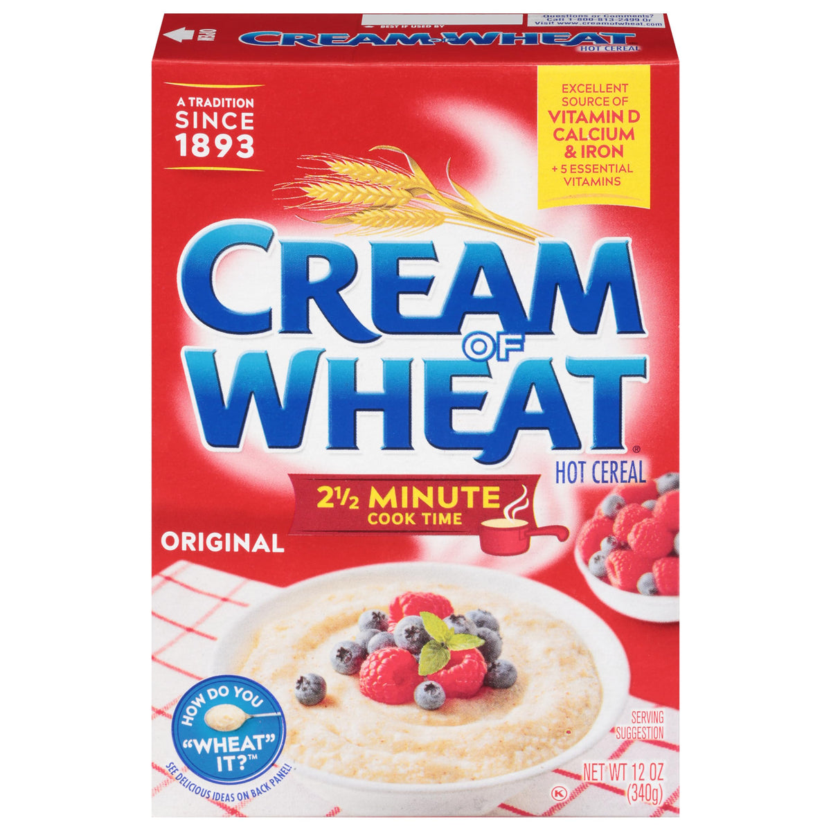 Cream of Wheat original stovetop cereal in steaming bowl for comforting energy.