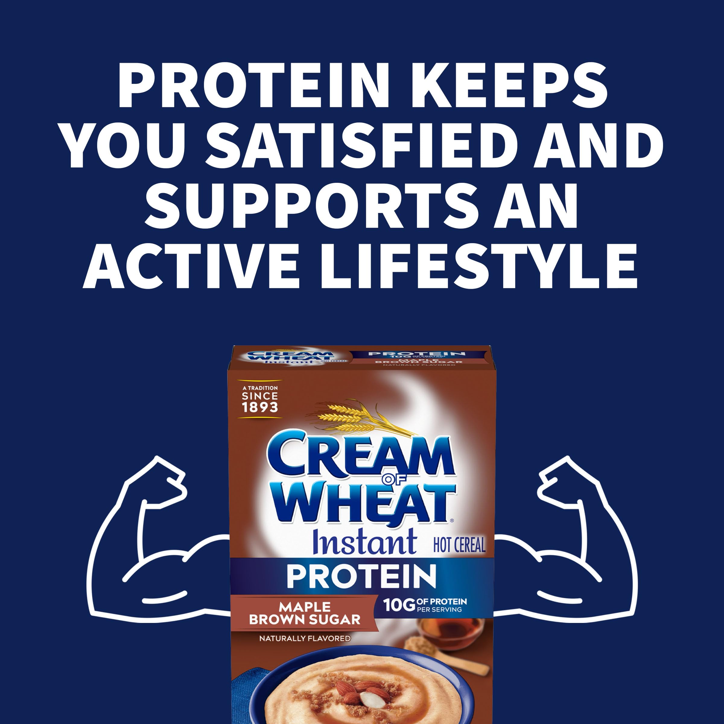 Spoon stirring Cream of Wheat into a smooth, comforting texture.