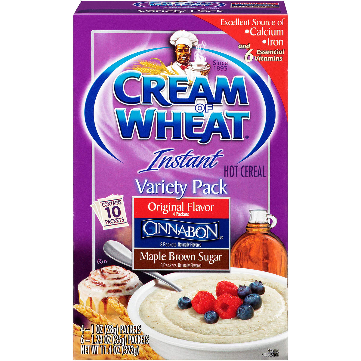 Cream of Wheat variety pack box, convenient breakfast option for on-the-go mornings.