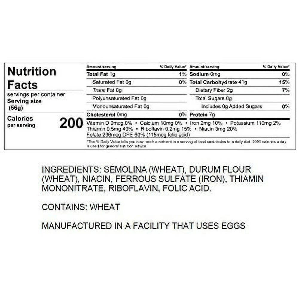 Creamette elbow macaroni pasta 16oz box back, shows kosher certification and ingredients.