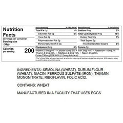 Creamette elbow macaroni pasta 16oz box back, shows kosher certification and ingredients.
