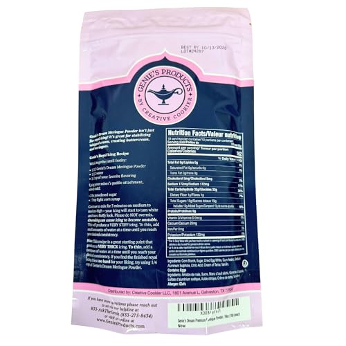 Creative Cookier Genie's Dream Meringue Powder elevates desserts with light, airy structure.
