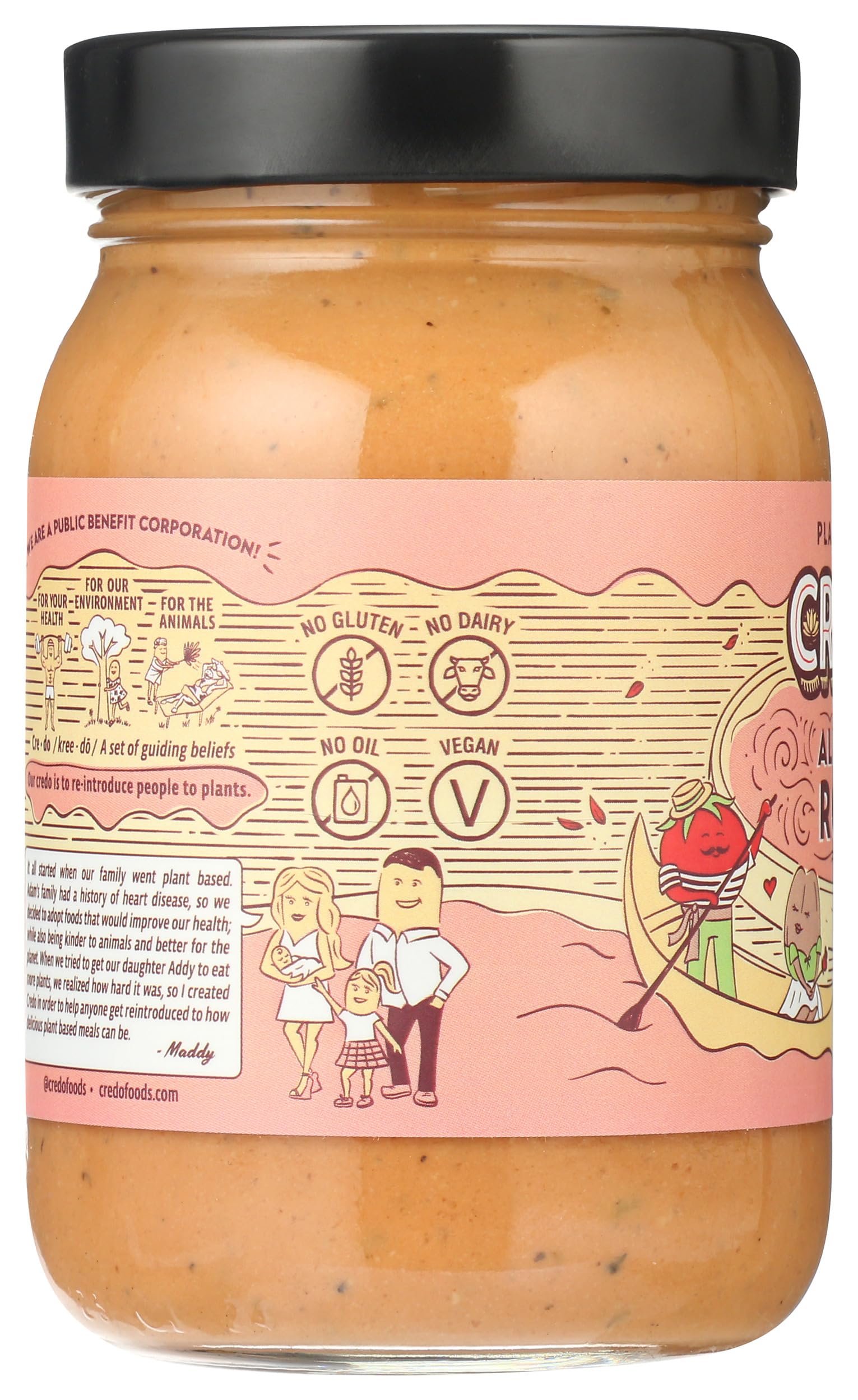 CREDO Alfredo Rosa label closeup communicates no artificial additives