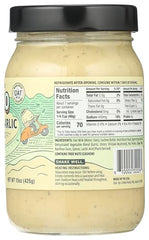 CREDO Roasted Garlic Alfredo jar side view highlights clean ingredients