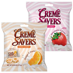 Crème Savers orange and creme candy bag front for on-the-go snacking