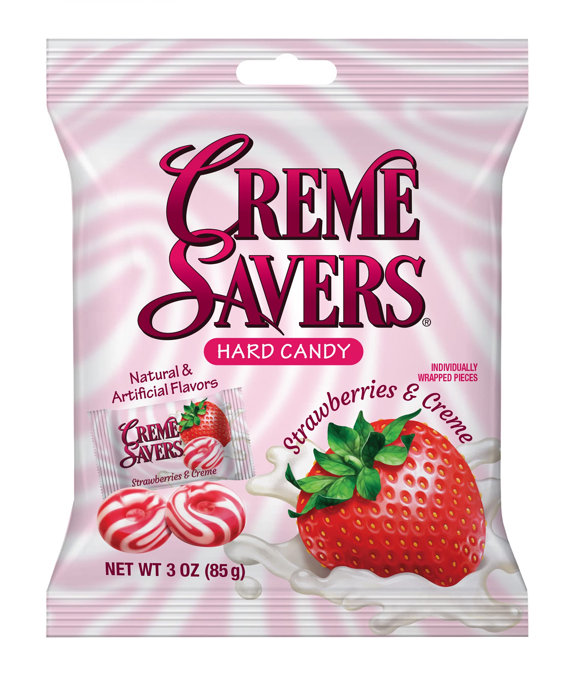 Crème Savers orange creme hard candy bag, perfect for a refreshing citrus pick-me-up