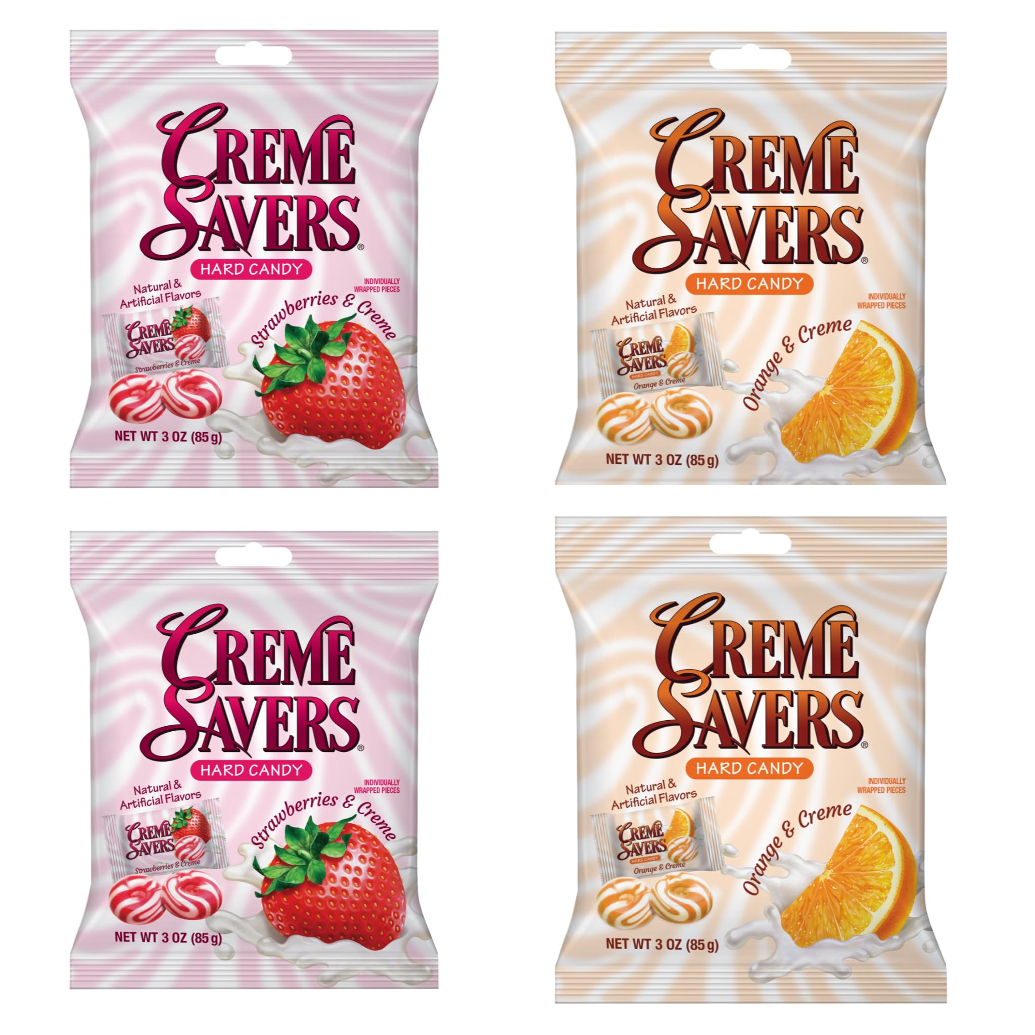 Crème Savers strawberry creme hard candy bag, ideal for a classic on-the-go treat