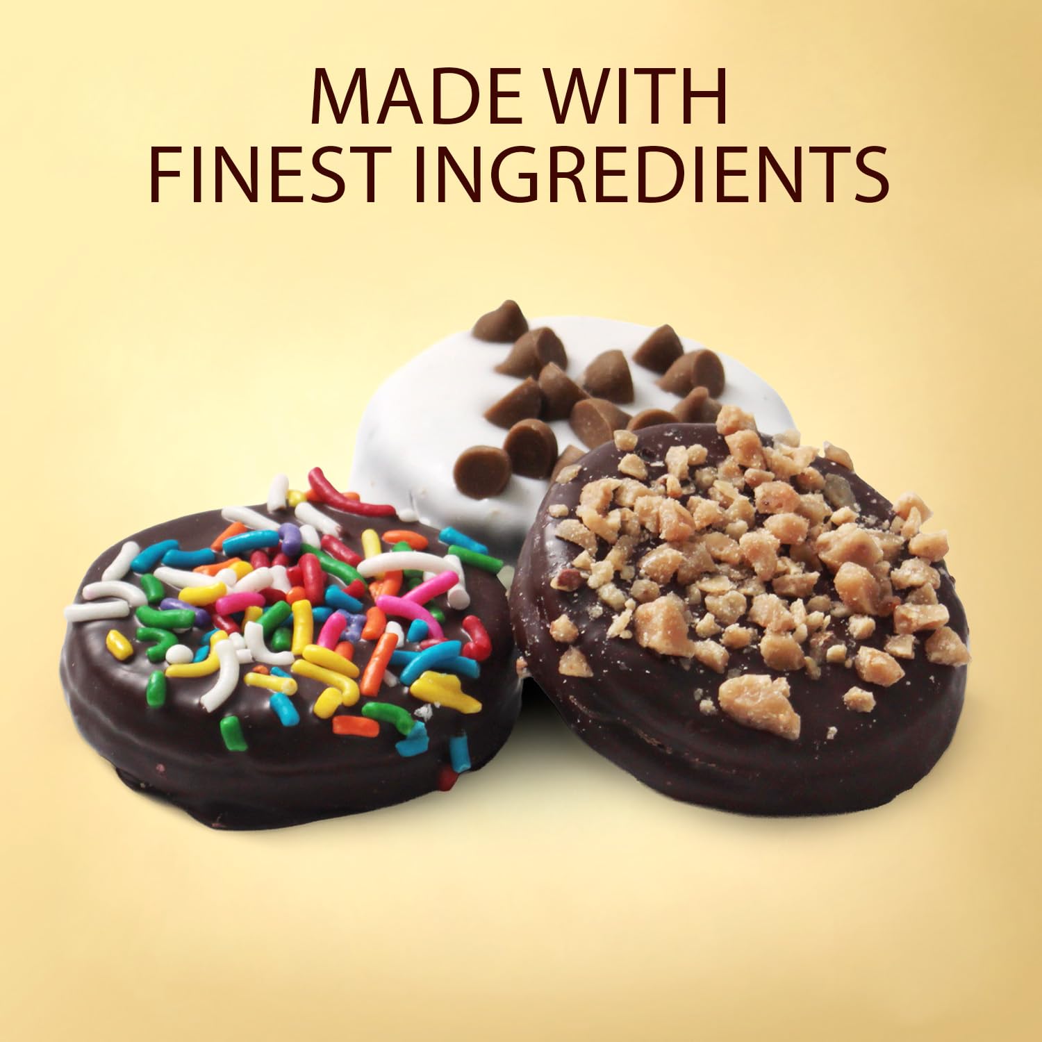 Cremelle dark chocolate coated cookies close-up highlighting rich flavor and texture.