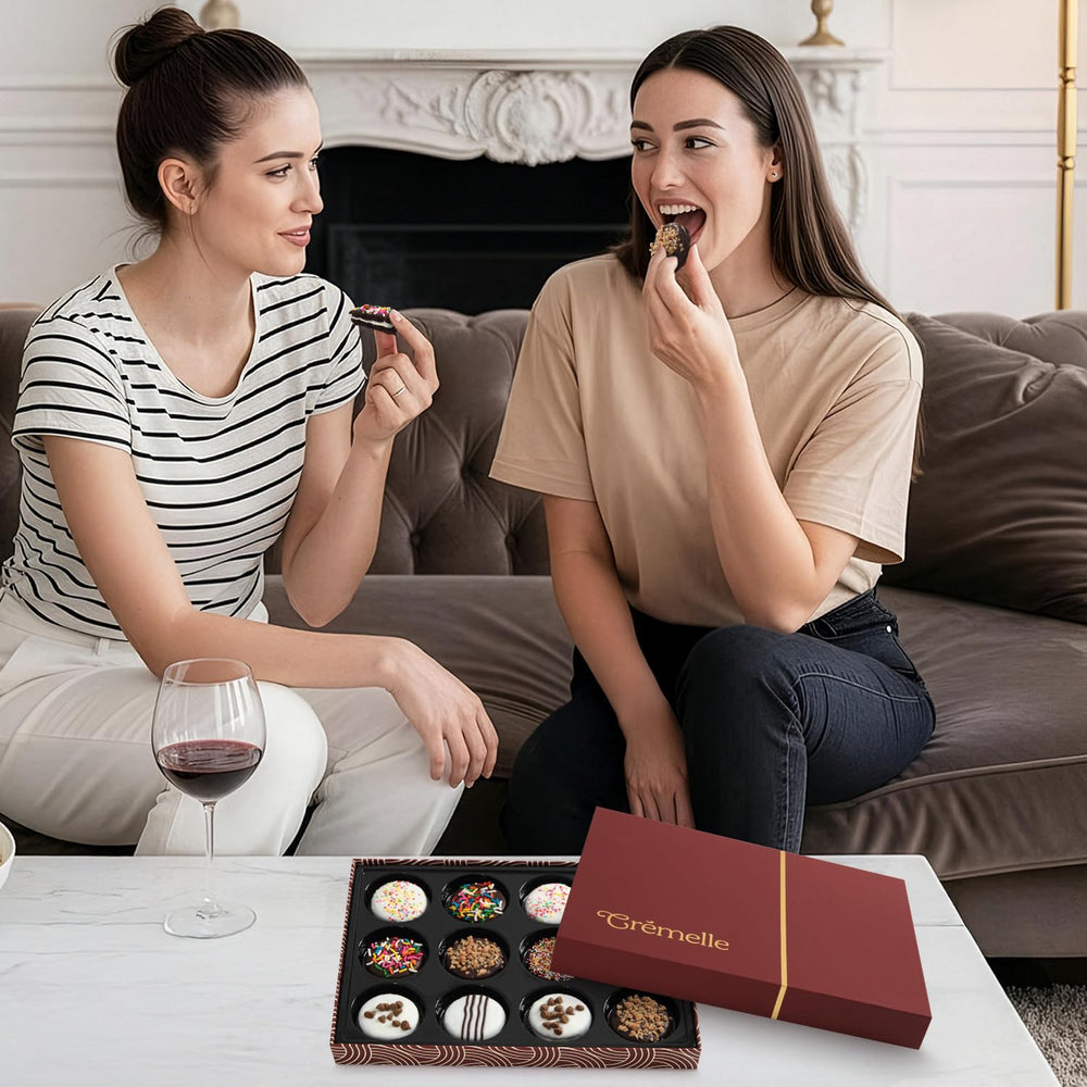 Cremelle elegant packaging emphasizes a sophisticated gift-ready presentation.