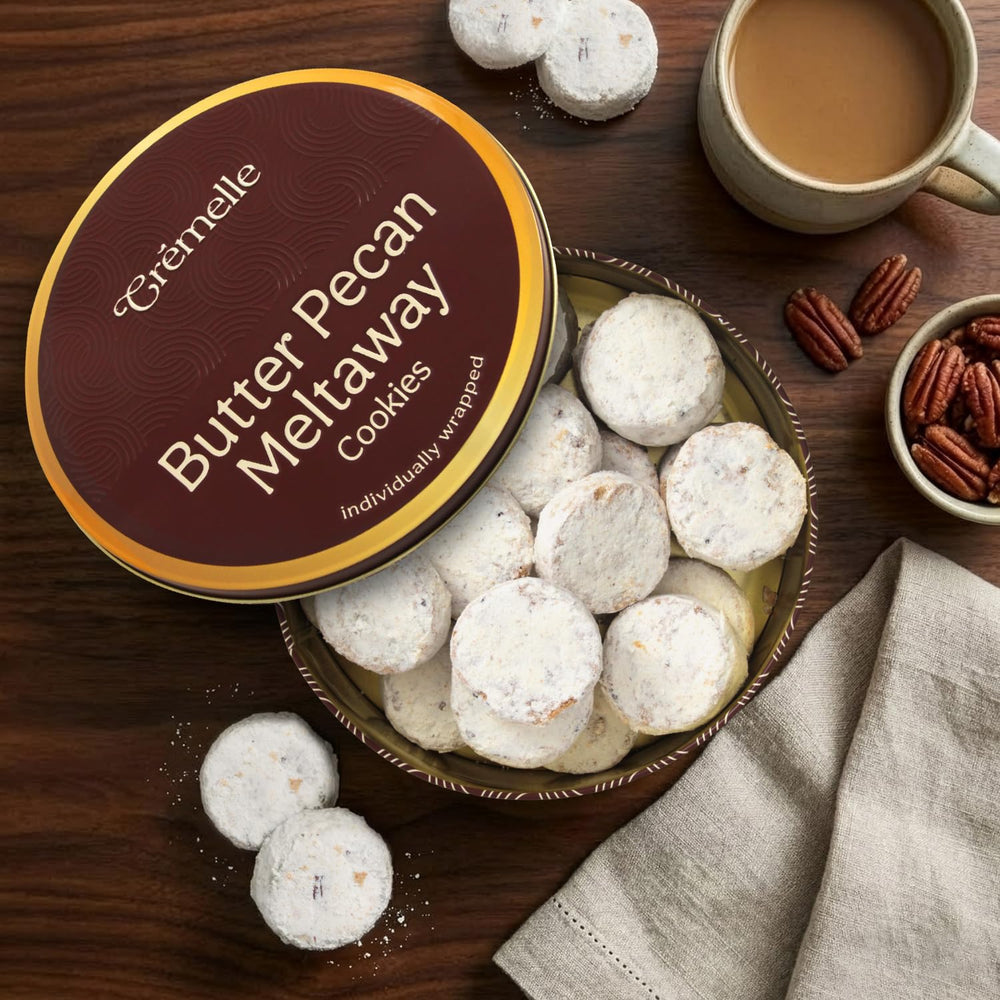 Cremelle Butter Pecan Meltaway Cookies, individually wrapped for easy sharing.