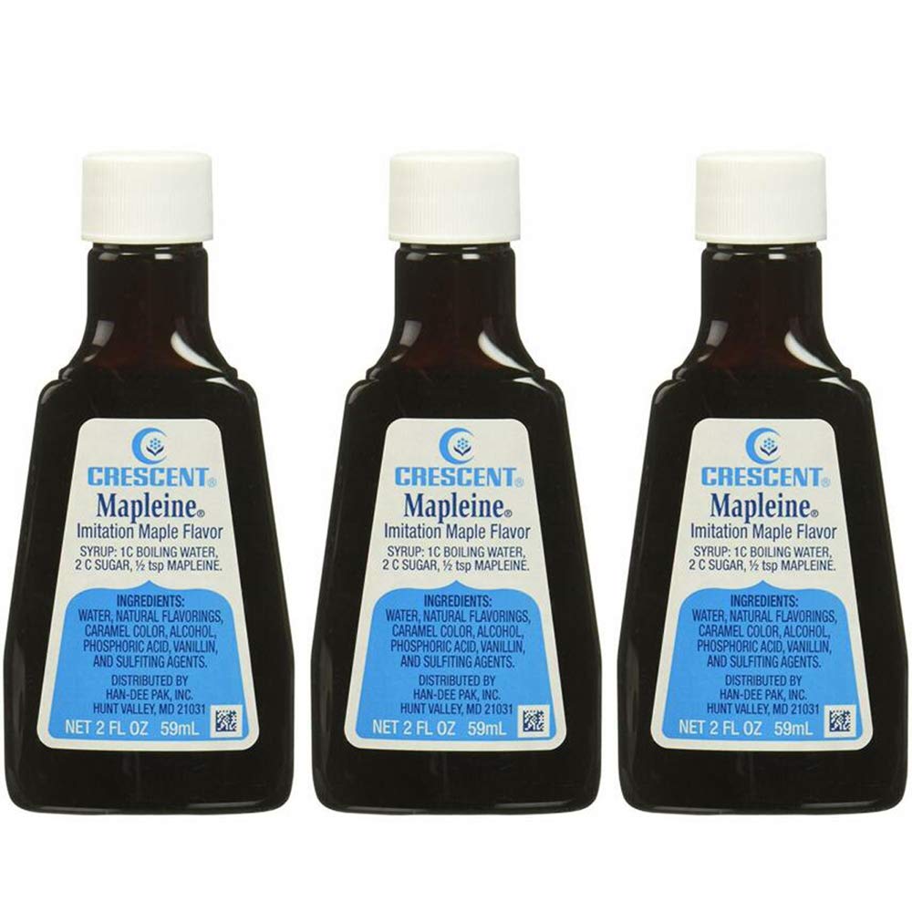 Crescent Mapleine maple flavoring bottle pour for easy flavoring in beverages