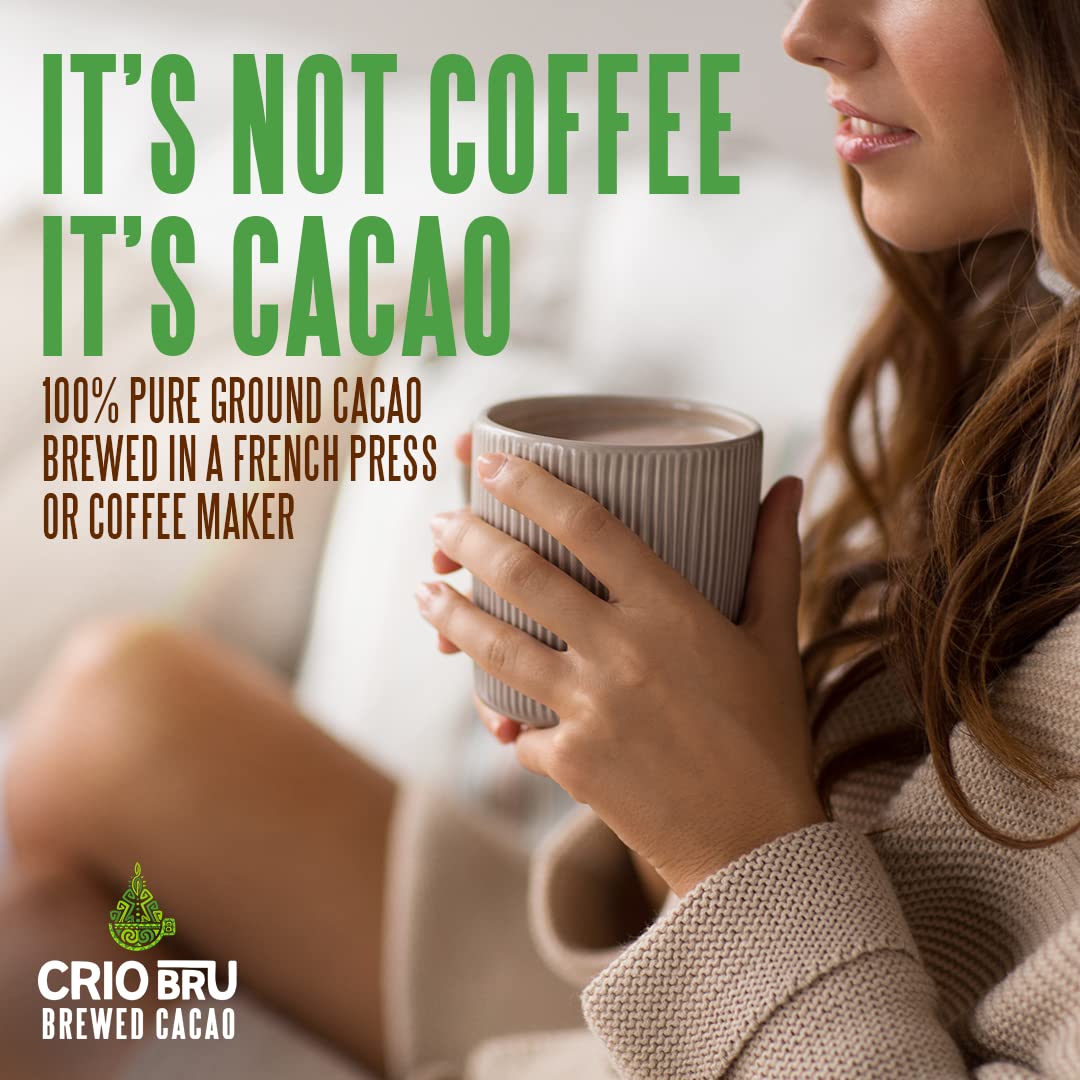 Crio Bru Brewed Cacao Double Chocolate Light Roast in a coffee maker demonstrates easy home brewing.
