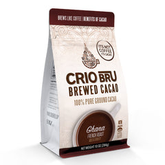 Crio Bru Ghana French Roast bag with rich aroma for a chocolatey brew