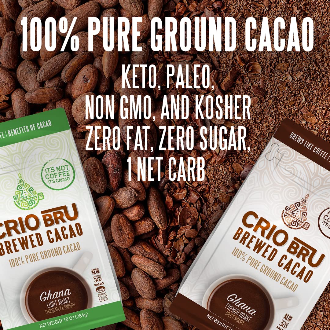 Crio Bru Ghana Light Roast nutrition-forward cacao with magnesium in every brew