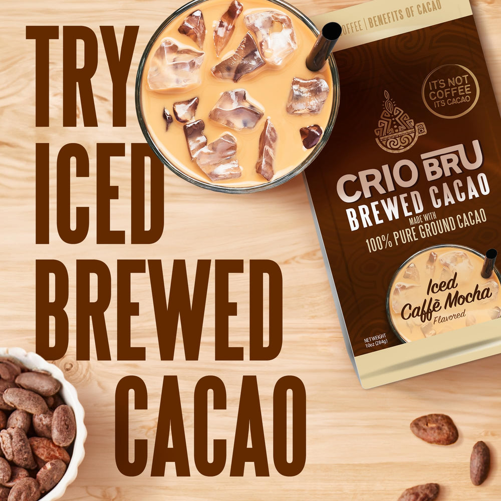 Crio Bru Highlander Grogg 1.5 lb bag highlights convenient, low-cal cacao coffee substitute.