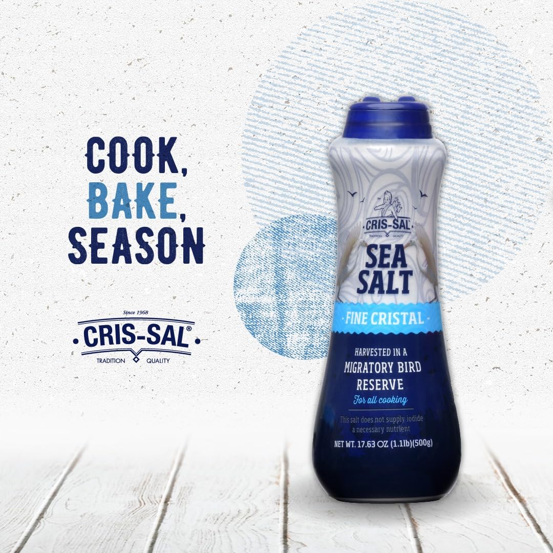 CRIS-SAL salt shaker dispensing fine crystals for precise finishing