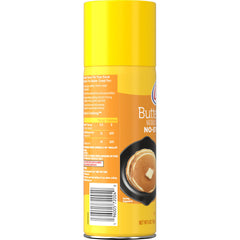 Crisco cooking spray butter label highlights 0 grams trans fat per serving.