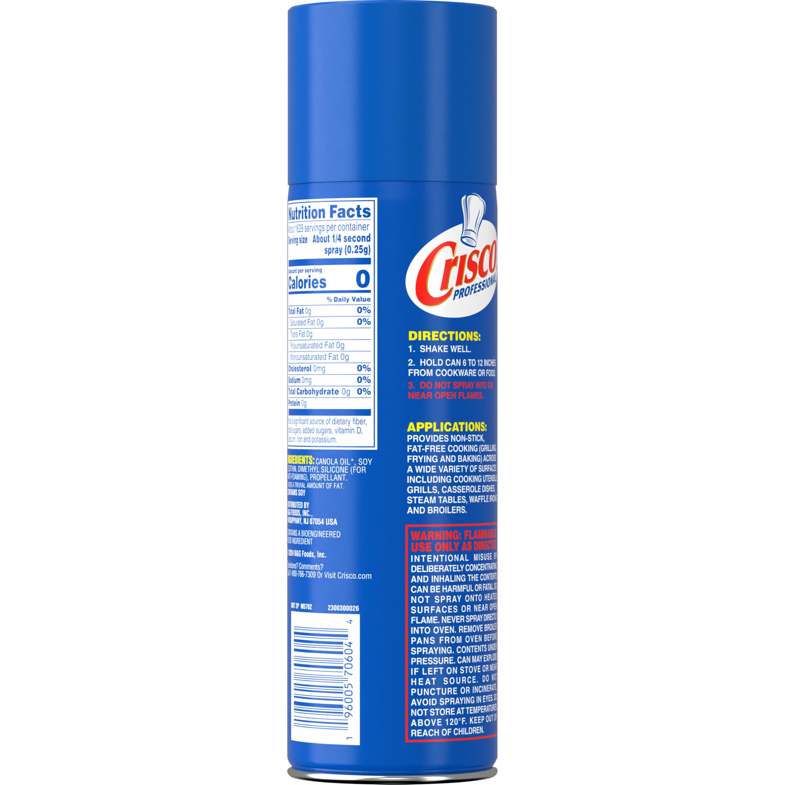 Crisco Fat-Free Cooking Spray minimizes excess oil for healthier plates.