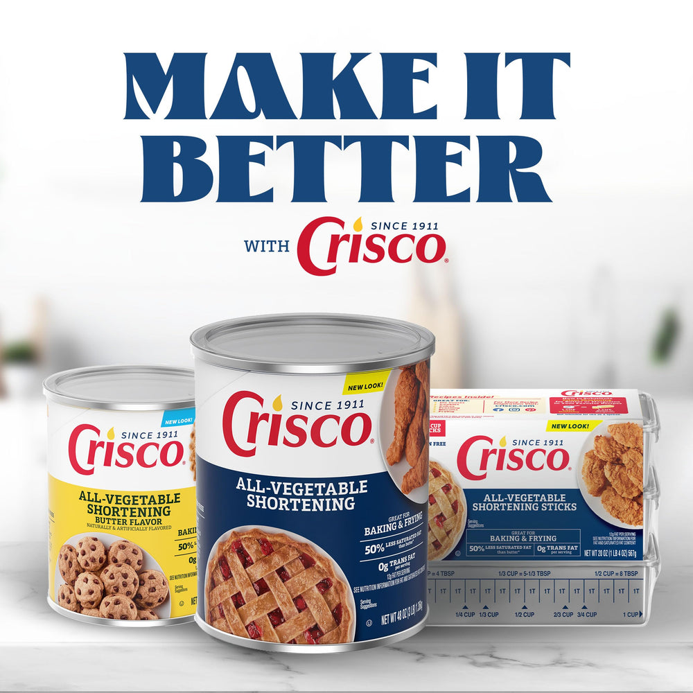 Gluten-free and kosher-certified Crisco shortening for dietary needs