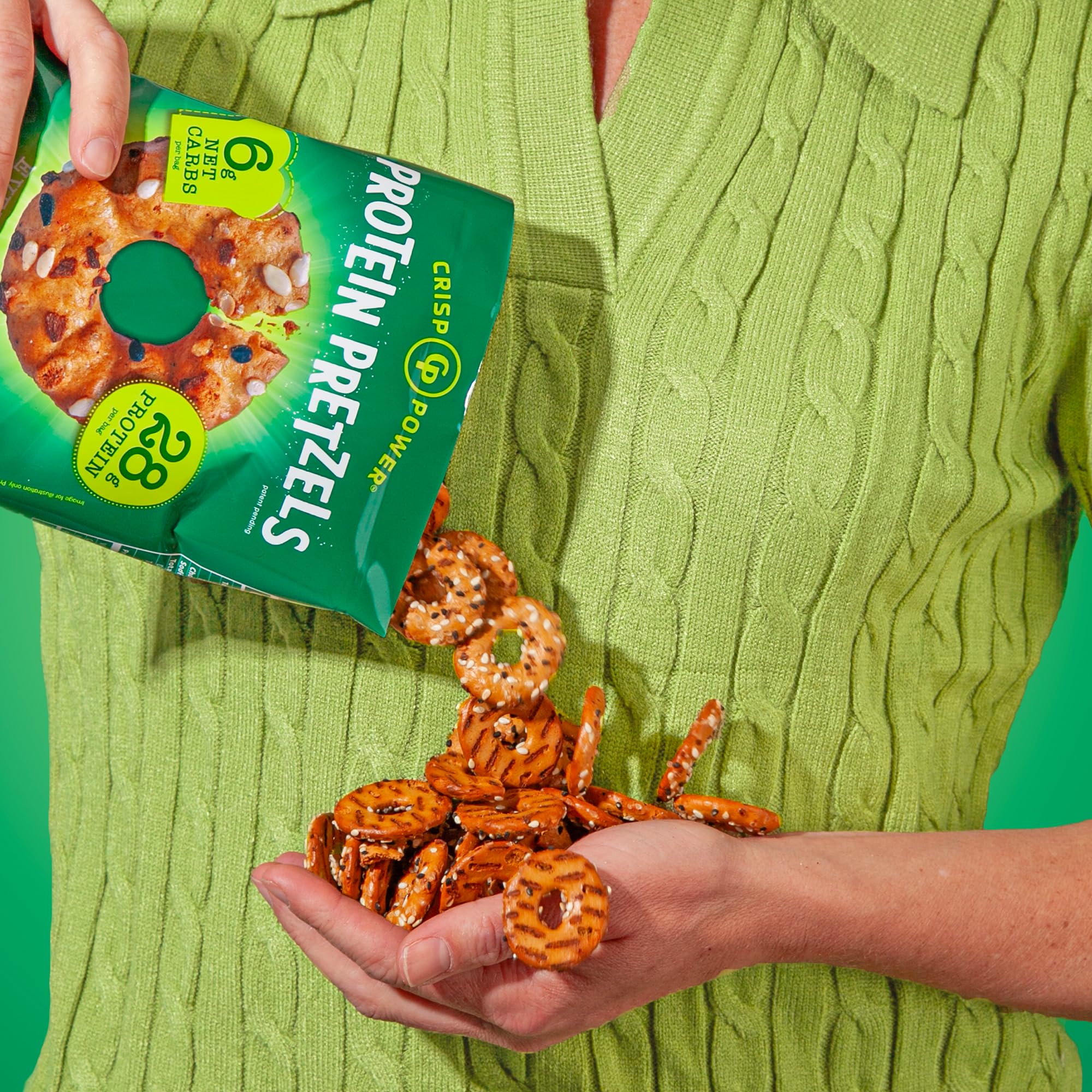 CRISP POWER no added sugar badge highlights clean tasting crunch.