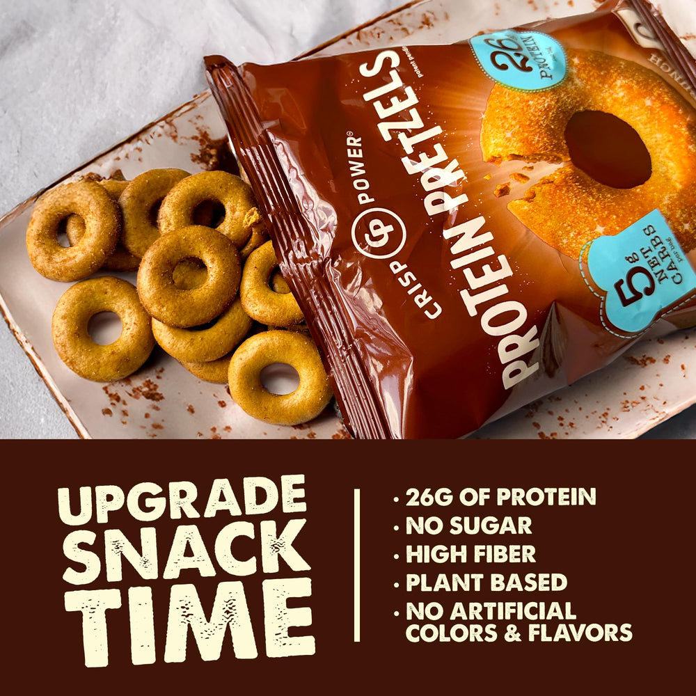 No added sugar claim on CRISP POWER Cinnamon Crunch packaging