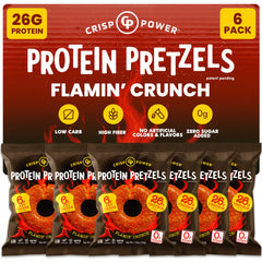 CRISP POWER Protein Pretzels crisp texture close-up for a protein snack