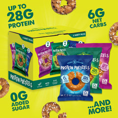 CRISP POWER Protein Pretzels Everything bold seed mix for rich texture