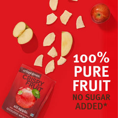 Crispy Green freeze-dried apple snack pack open, ready for school lunch.