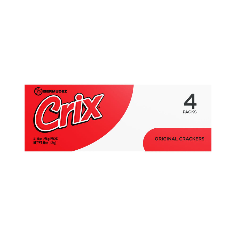 Crix packaging keeps crackers fresh for travel and meals.