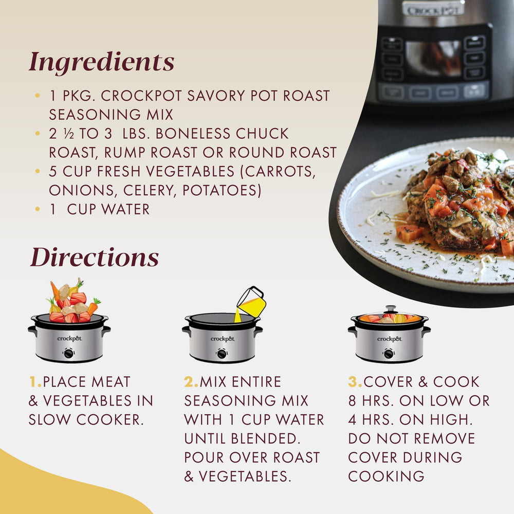 Crock-Pot Pot Roast Seasoning Mix plated dish-ready meal idea