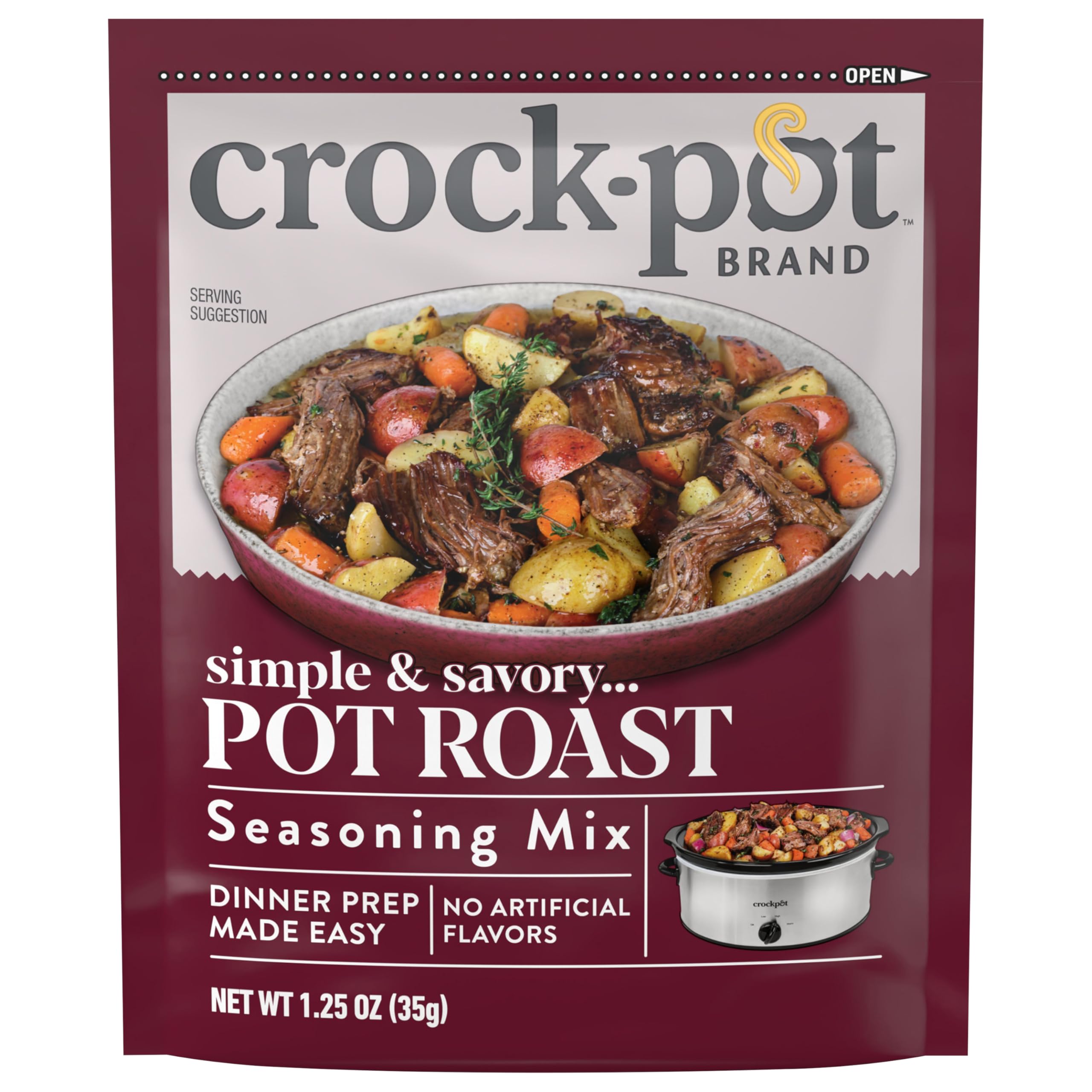 Crock-Pot Pot Roast Seasoning Mix pack-shot for easy dinner prep