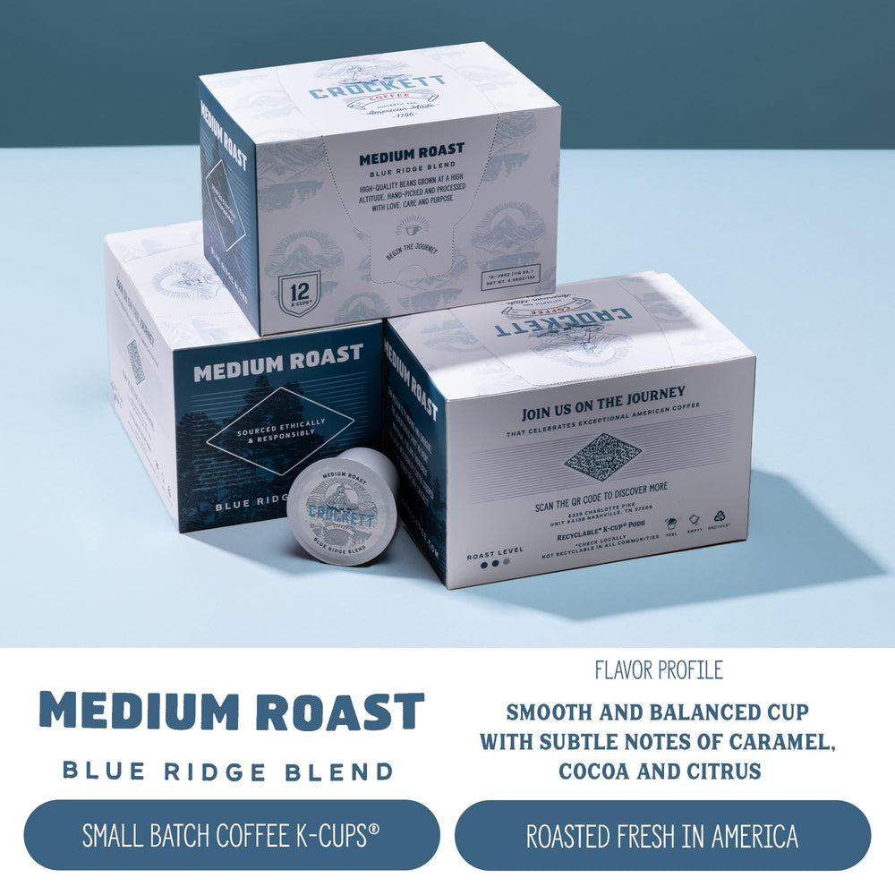 Crockett Coffee medium roast aroma fills the kitchen at breakfast