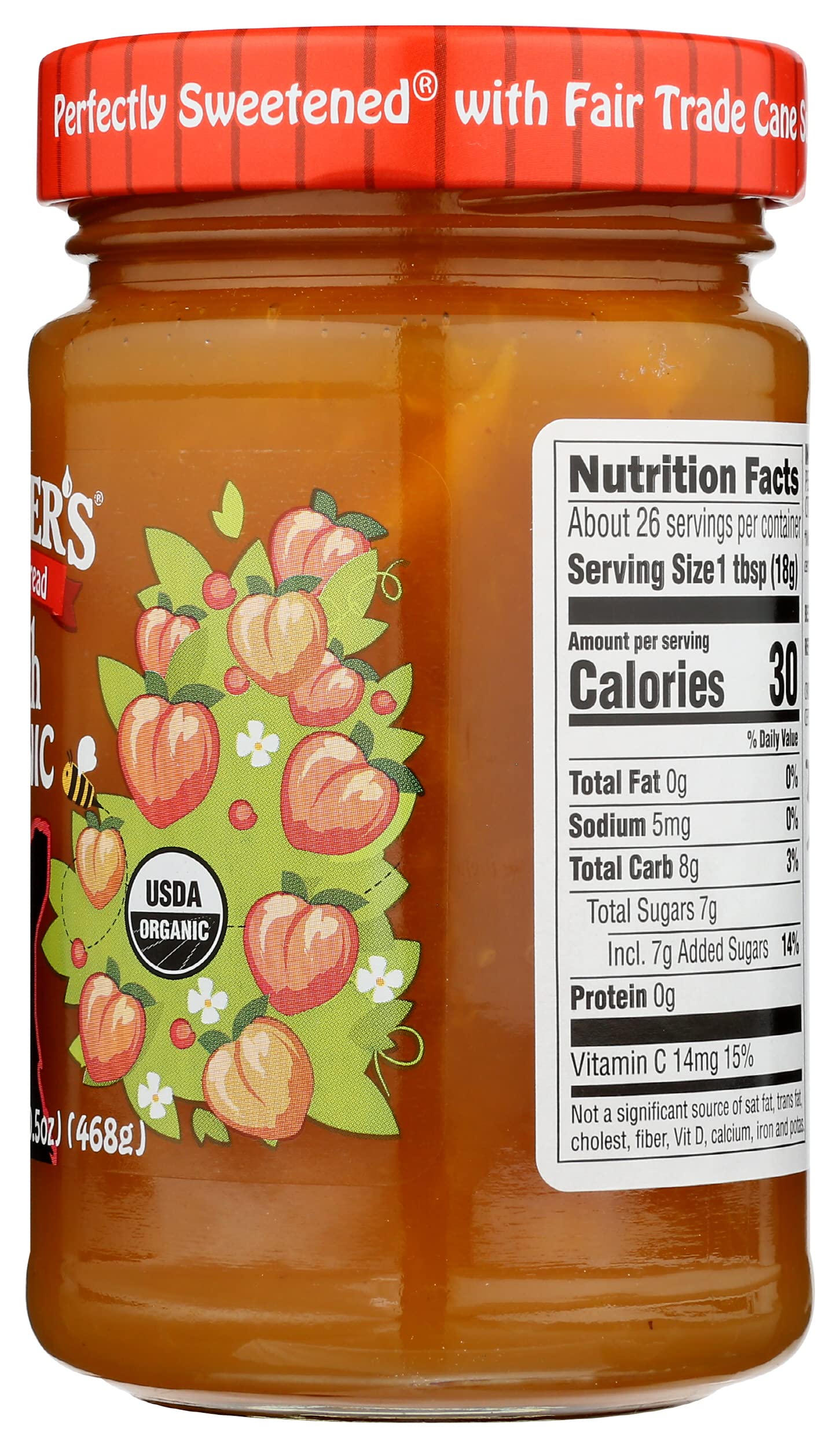 Crofters Peach Organic Premium Spread in a breakfast basket inviting sharing.