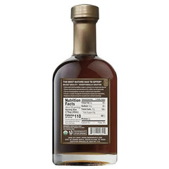 Crown Maple syrup aged in bourbon barrels with smoky oak notes.