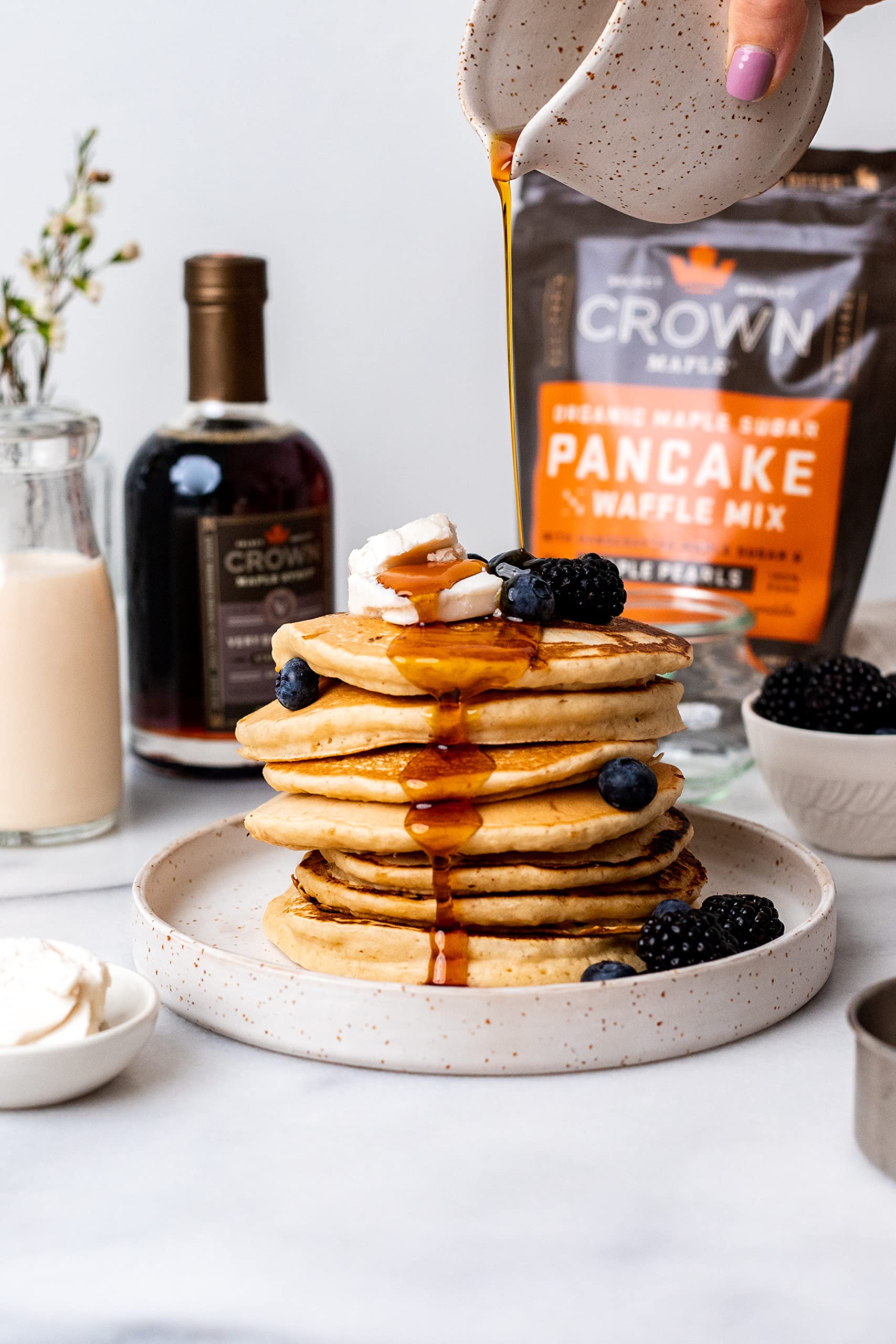 Crown Maple brunch table scene invites cozy weekend morning