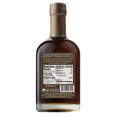 Close-up of Crown Maple label showing organic purity and flavor.