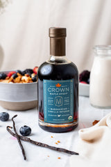 Syrup drizzle on pancakes and pastries highlighting vanilla aroma.
