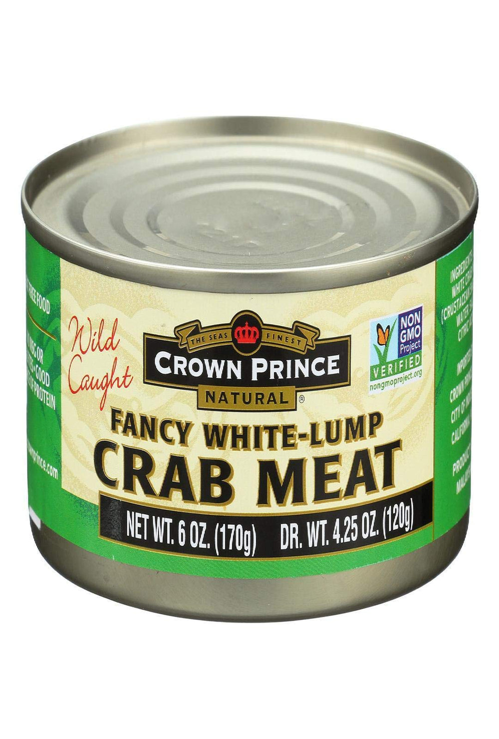 Crown Prince white lump crab meat 6 oz ready for salads and seafood dishes.
