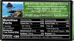 Crown Prince natural smoked oysters oak-smoked aroma ideal for sandwiches.