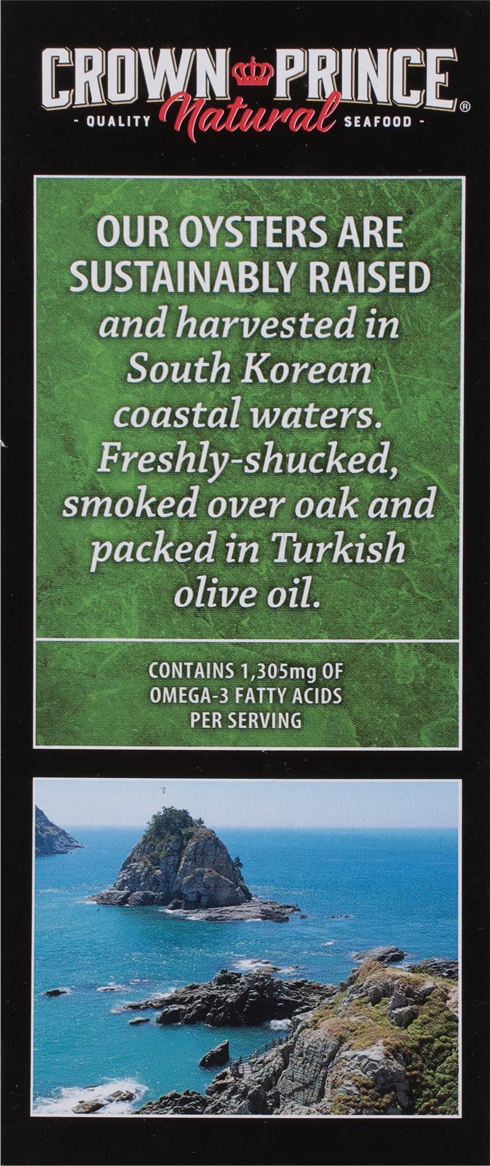 Crown Prince smoked oysters in olive oil ideal for camping or picnics