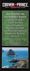 Crown Prince smoked oysters in olive oil ideal for camping or picnics