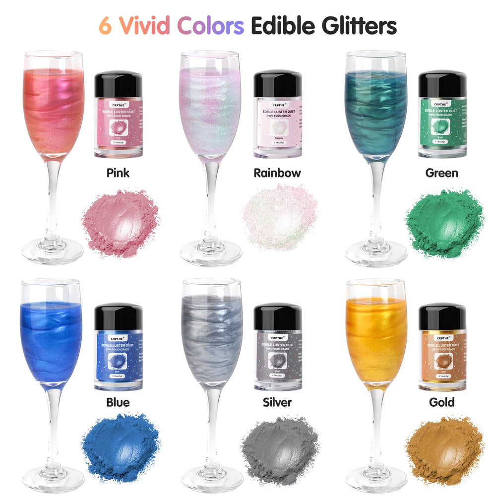 CRPTHE pink luster dust enhances cupcakes with gloss and color.